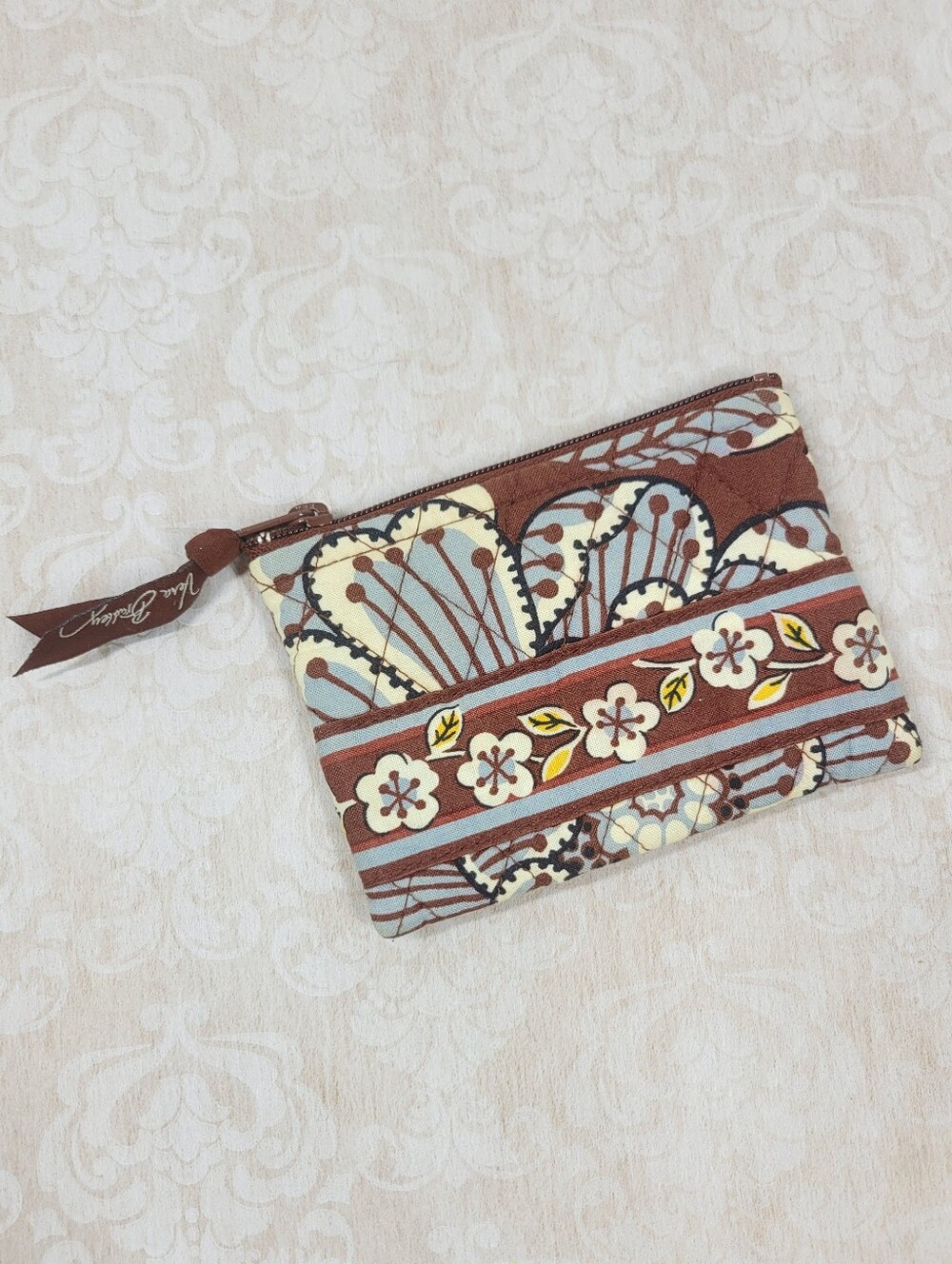 Vera Bradley Slate Blooms Small Zip Bag Retired